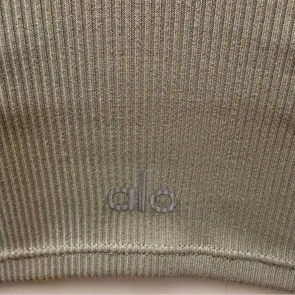 ALO Yoga Ribbed crop tank with built in Bra in light sage green. Size small - Picture 12 of 16